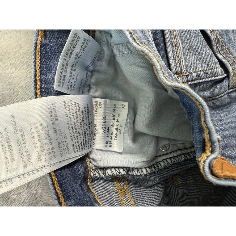 Levis Jeans Womens Blue Denim Mile High Super Skinny BIG E Premium Size 22x28 - Picture 8 of 13